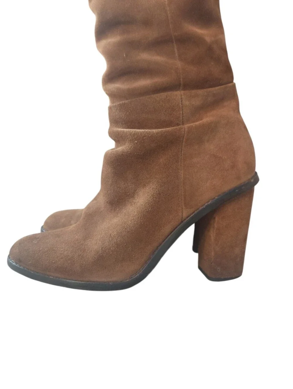 Gianni Bini Brown Suede Over-the-Knee Block Heel Boots Size 10